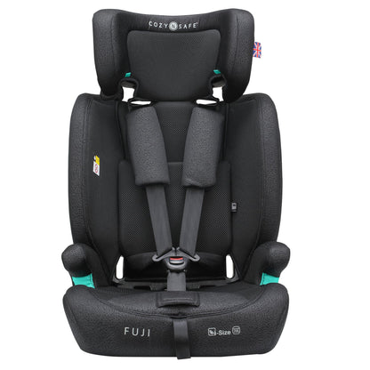 Cozy N Safe Fuji i-Size 76-150cm Child Car Seat (up to 12 Years Old), Forward Facing, 3-Point seat Belt, 5-Point Harness Upto 105cm,high-Back Booster to 150cm, Side Impact Protection (Onyx)
