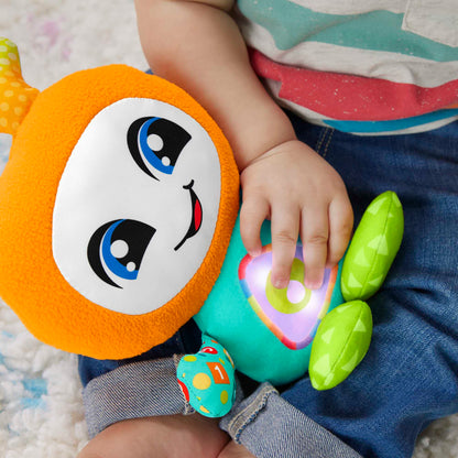Fisher-Price DJ Groovin' Go baby learning toy with music, lights, and sounds for children 6+ months, UK English version.