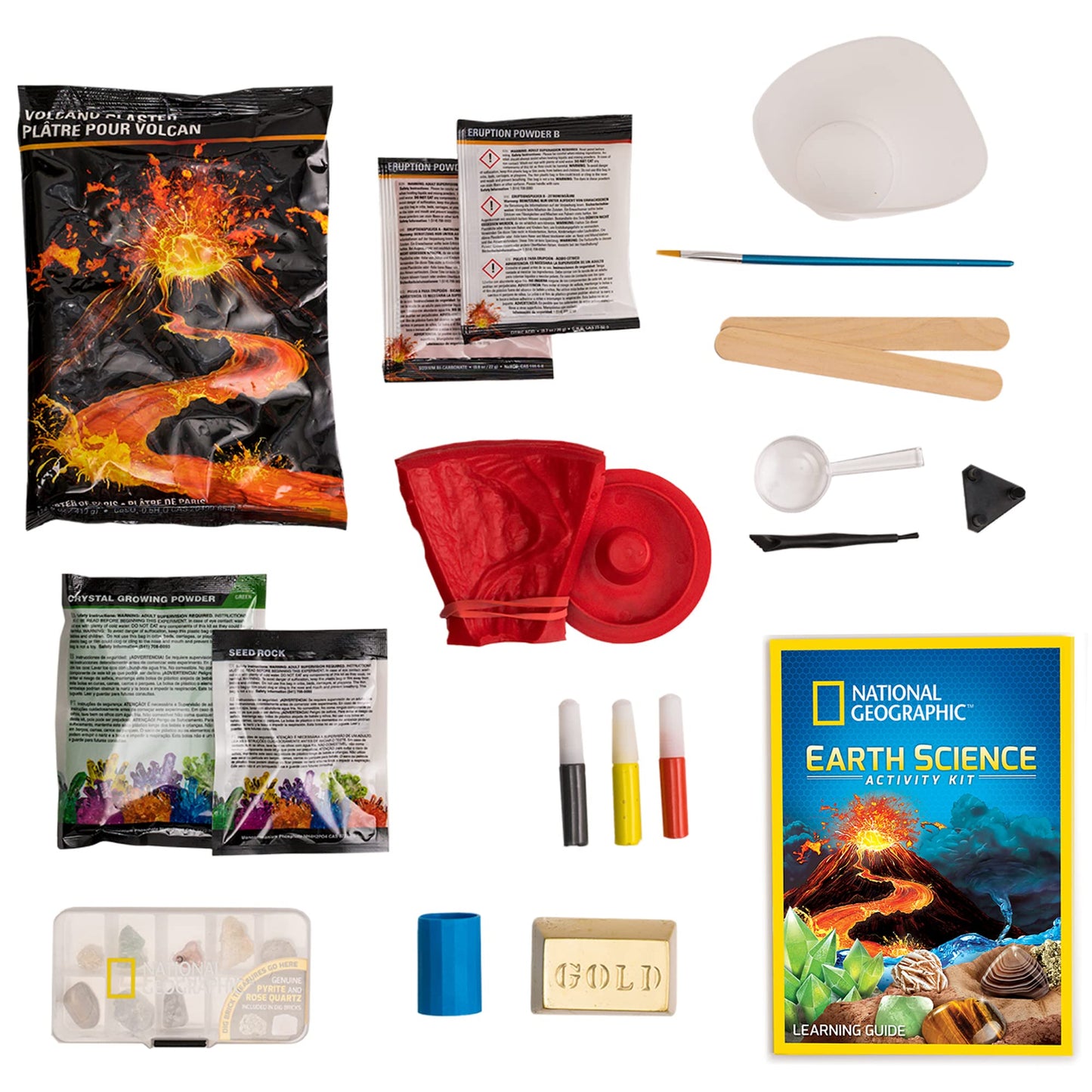 National Geographic Earth Science Experiment Kit with rocks, gems, and activities for kids exploring geology and STEM learning.