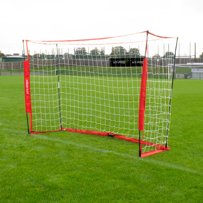 Hy-Pro 8ft x 5ft Box Football Goal, Collapsible, Quick set up, Portable, Carry Bag and Secure Pegs