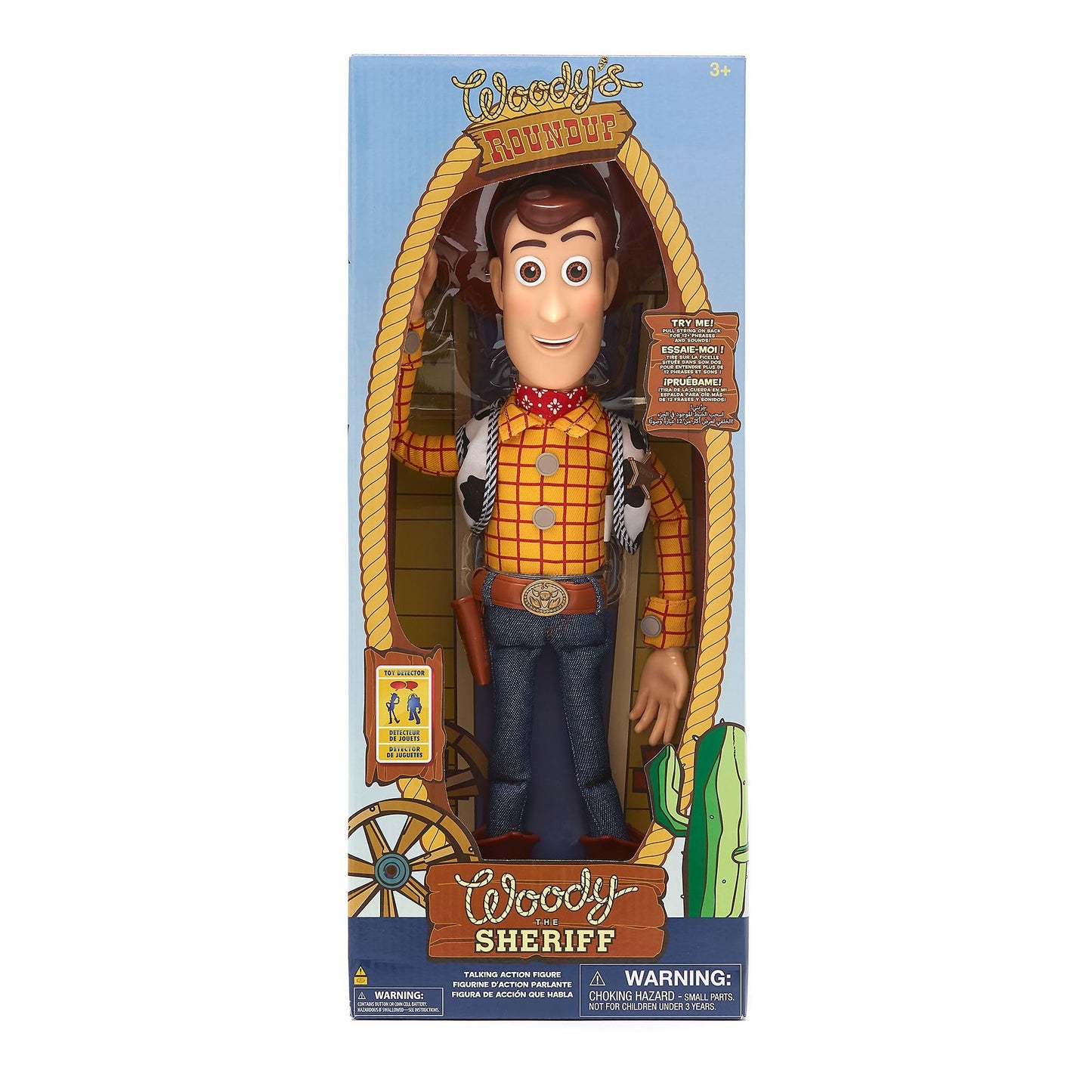 Disney Store Official Sheriff Woody Interactive Talking Action Figure, Pixar's Toy Story, 39cm/15”, Pull string Cowboy Doll Featuring 15+ English Phrases, Interacts with Other Characters, Ages 3+
