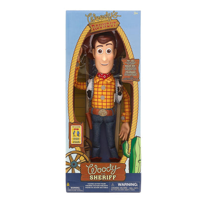 Disney Store Official Sheriff Woody Interactive Talking Action Figure, Pixar's Toy Story, 39cm/15”, Pull string Cowboy Doll Featuring 15+ English Phrases, Interacts with Other Characters, Ages 3+