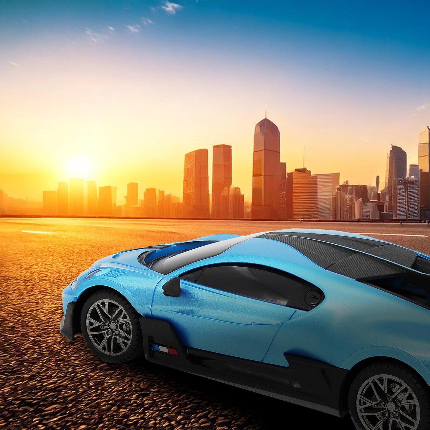 CMJ RC Cars Bugatti Divo Blue Remote control Radio Car 1:24 Officially Licensed 1:24 Scale Working Lights 2.4Ghz