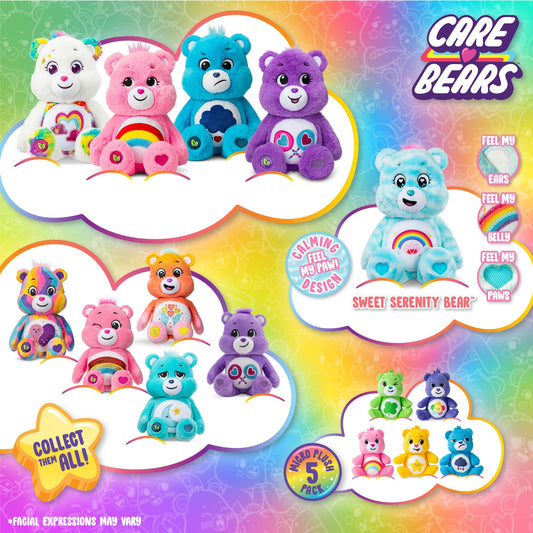 Care Bears | Share Bear 35cm Medium Plush | Collectable Cute Plush Toy, Cuddly Toys for Children, Soft Toys for Girls and Boys, Cute Teddies Suitable for Girls and Boys Ages 4+ | Basic Fun 22063