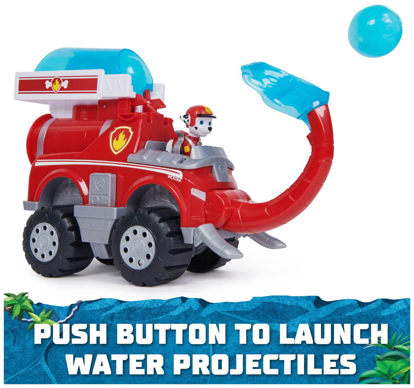 Paw Patrol Jungle Pups, Marshall’s Deluxe Elephant Vehicle with Projectile Launcher, Toy Truck with Action Figure, Kids’ Toys for Boys & Girls Aged 3 and Up