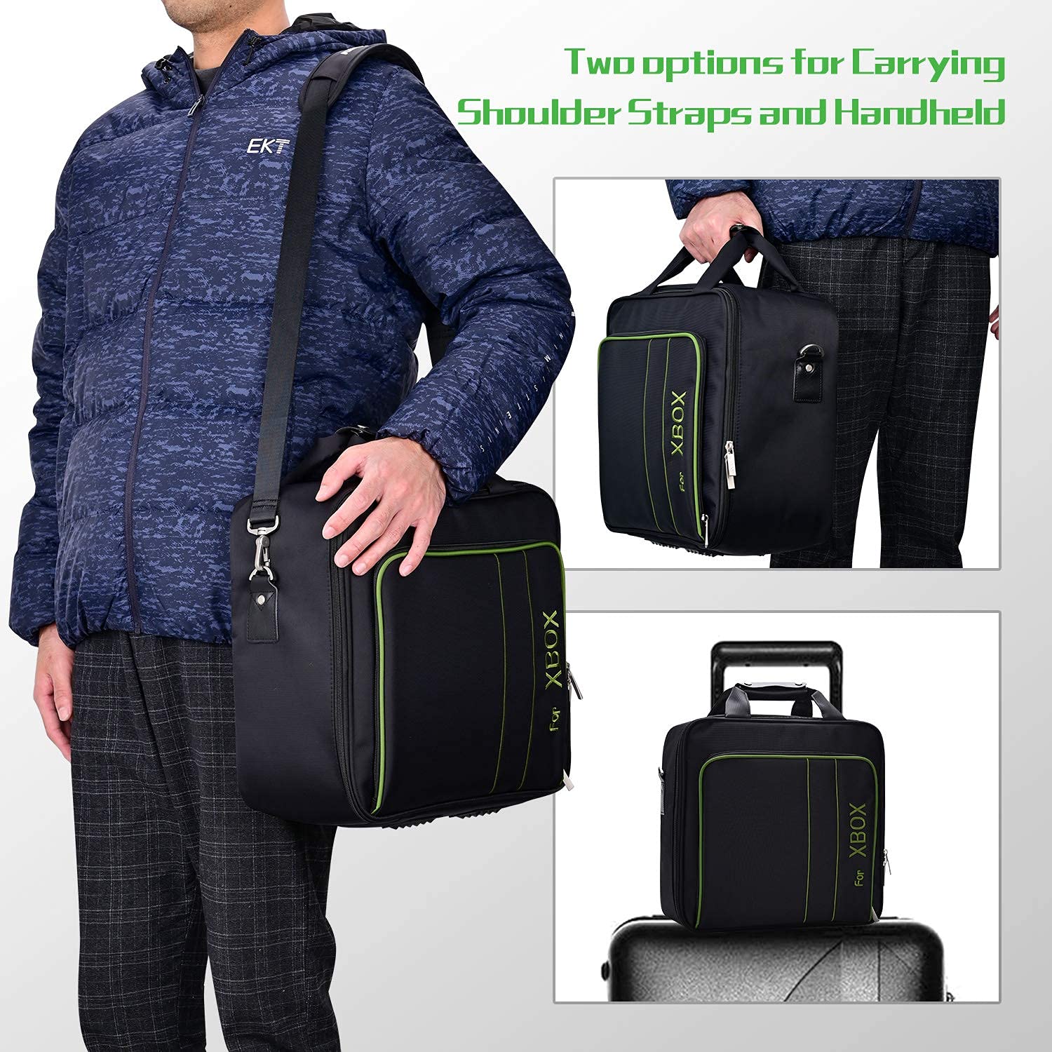 G-STORY hard carrying case for Xbox Series S with storage for console and accessories, includes travel bag and controller skin.