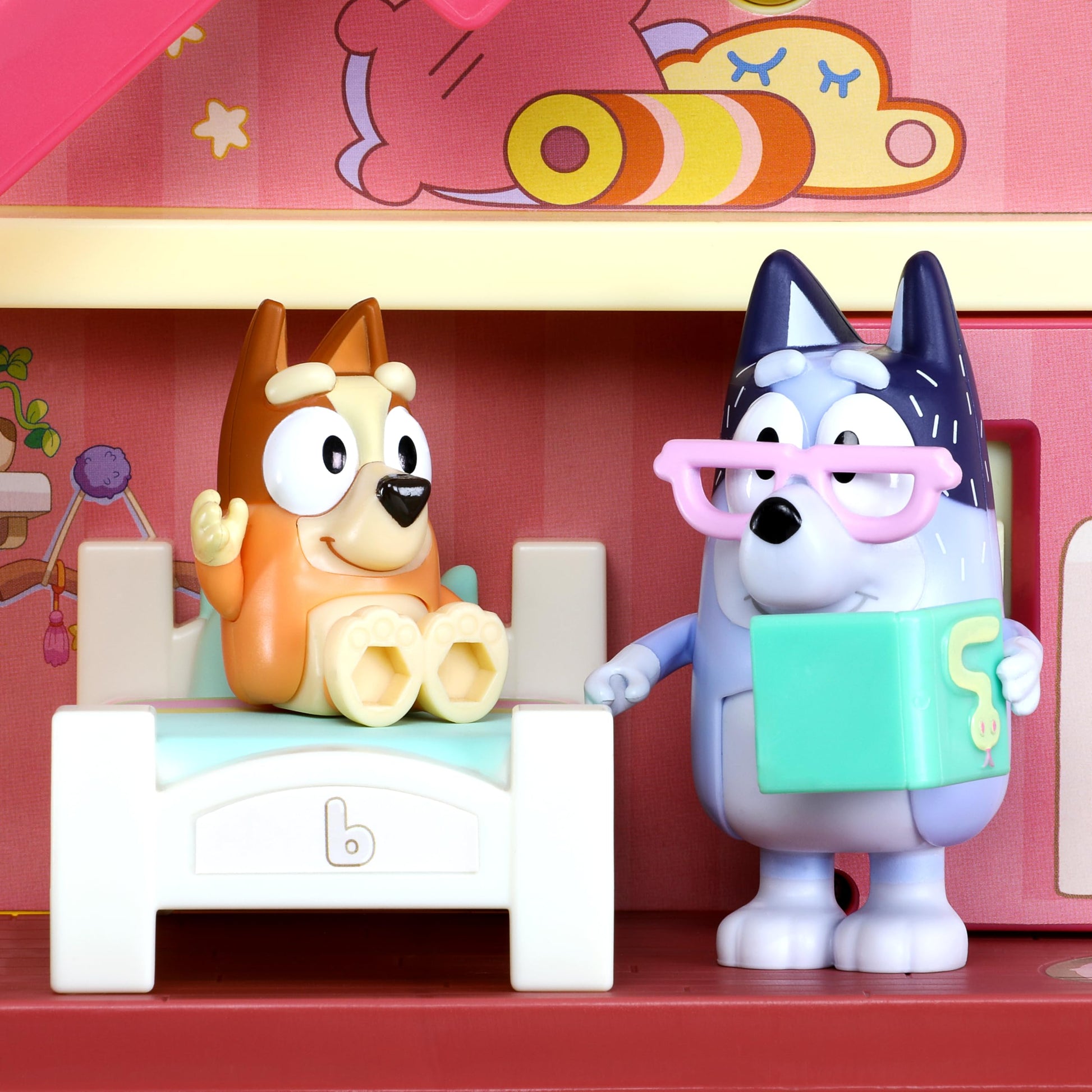 Bluey exclusive lights and sounds playhouse with toy box, 29 accessories, 4 characters, moving dance floor, and colorful lights.