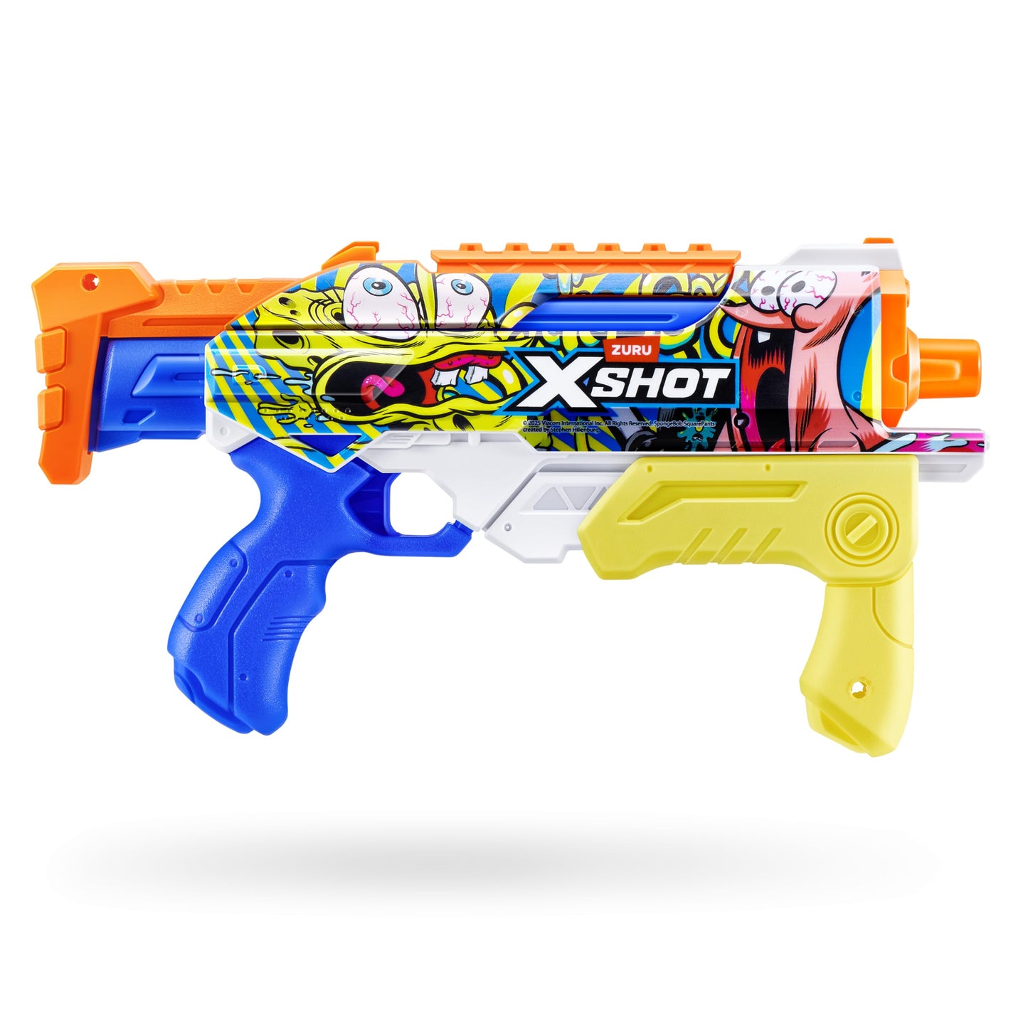 XSHOT Water SpongeBob Hyperload Water Blaster by ZURU – Fast-Fill Water Blaster with SpongeBob Design, 33ft Range & 500ml Tank, Outdoor Summer Toy for Kids Ages 5+, Beach & Backyard Fun