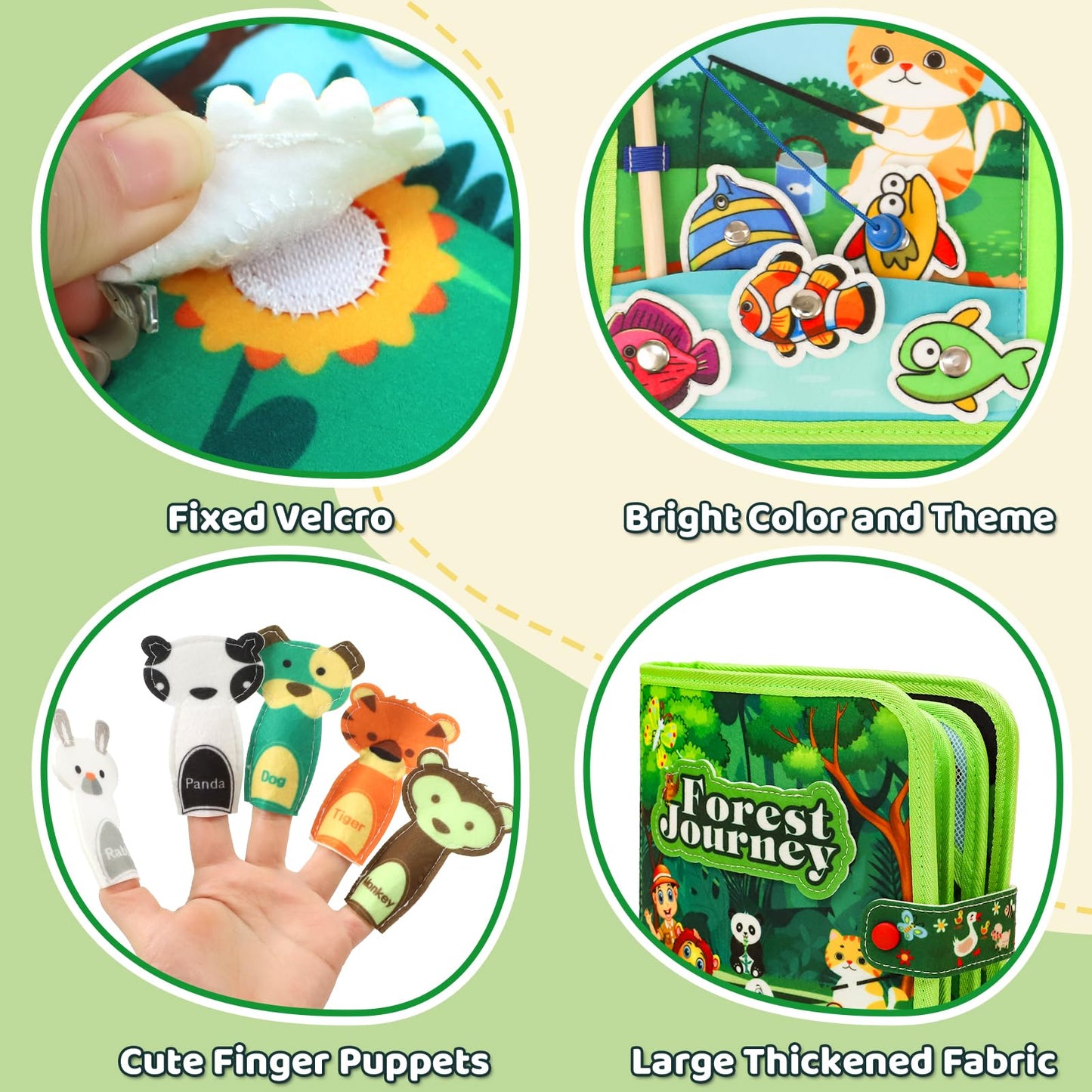 LZDMY Baby Montessori Busy Book for 2 3 Year Olds Boys Girls, Toddlers Educational Sensory Activity Books,Forest Animals Book Busy Board, Babies Birthday Gifts