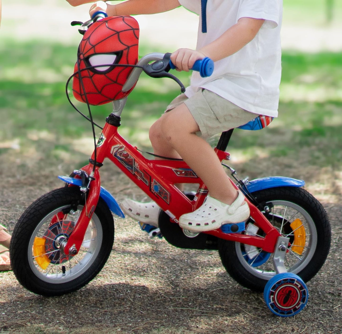 Huffy Spiderman Boys Bike12 inch Marvel Bike with Light & Sound Mask Feature for Kids ages 3-5 years, Red