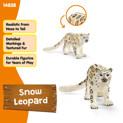 SCHLEICH 14838 Snow Leopard Wild Life Toy Figurine for children aged 3-8 Years