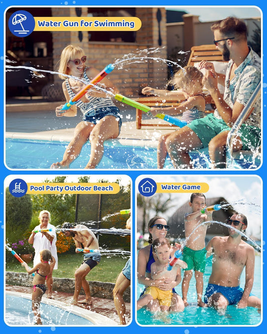 LATERN 12pcs water pistols in mixed colors, 42CM plastic squirt guns for kids, perfect for summer pool and garden fun.