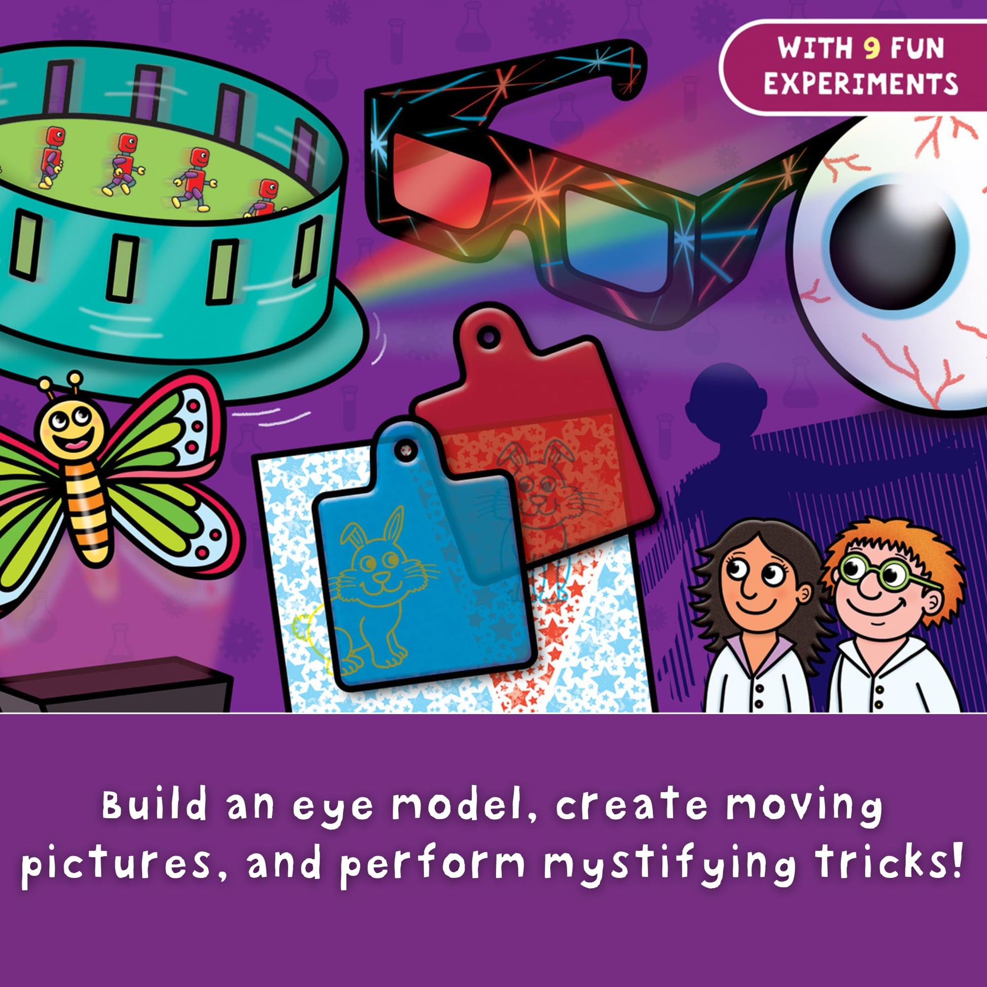 Galt Illusion Lab science kit for kids with colorful experiment tools and eye-popping illusion displays for children ages 6 and up.