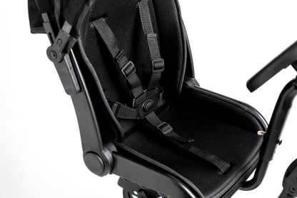 Roma Side Rider Universal Buggy Board with Seat - 4-Wheel Pram Board for Toddlers, Side Buggy Board with Universal Connector for Easy Attachment - Toy Steering Wheel - Hood
