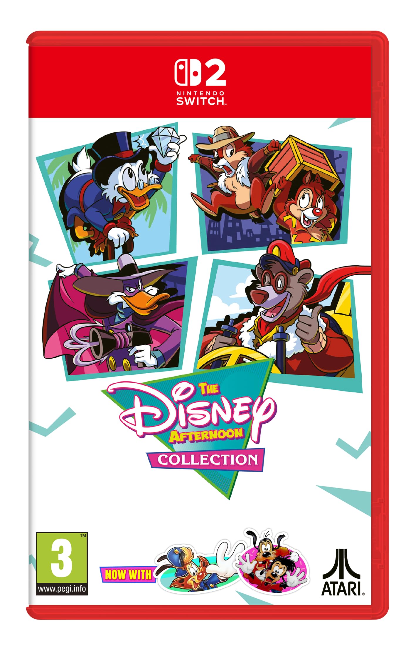 Atari Disney Afternoon Collection game for Nintendo Switch, showing colorful game cover with classic Disney characters and artwork.
