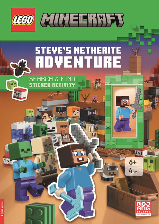 LEGO® Minecraft®: Steve’s Netherite Adventure Search & Find Sticker Activity (with Steve minifigure and sword) (LEGO® Search and Find)
