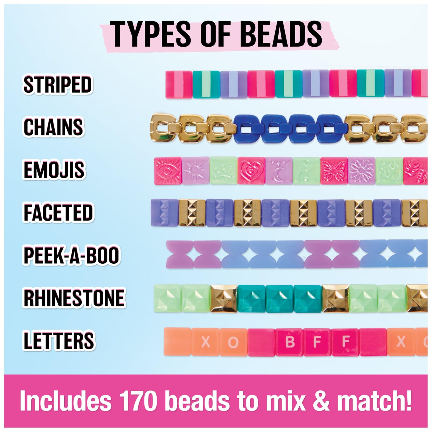 Cool MAKER PopStyle Bracelet Maker, 170 Stylish Beads, 10 Bracelets, Storage, Friendship Bracelet-Making Kit, DIY Arts and Crafts Kids’ Toys for Girls
