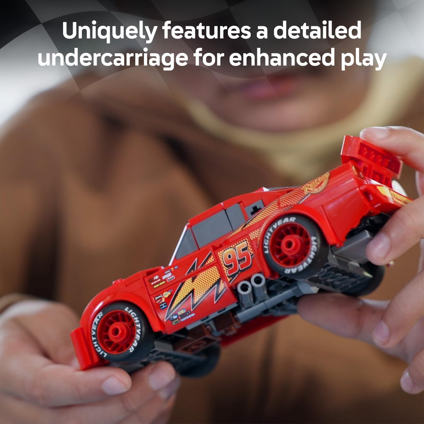 LEGO Speed Champions Lightning McQueen Race Car Toy - Collectible Model Kit w/a Detailed Undercarriage - Disney Gift for 9+ Year Old Boys, Girls & Pixar Cars Movie Fans - 77255