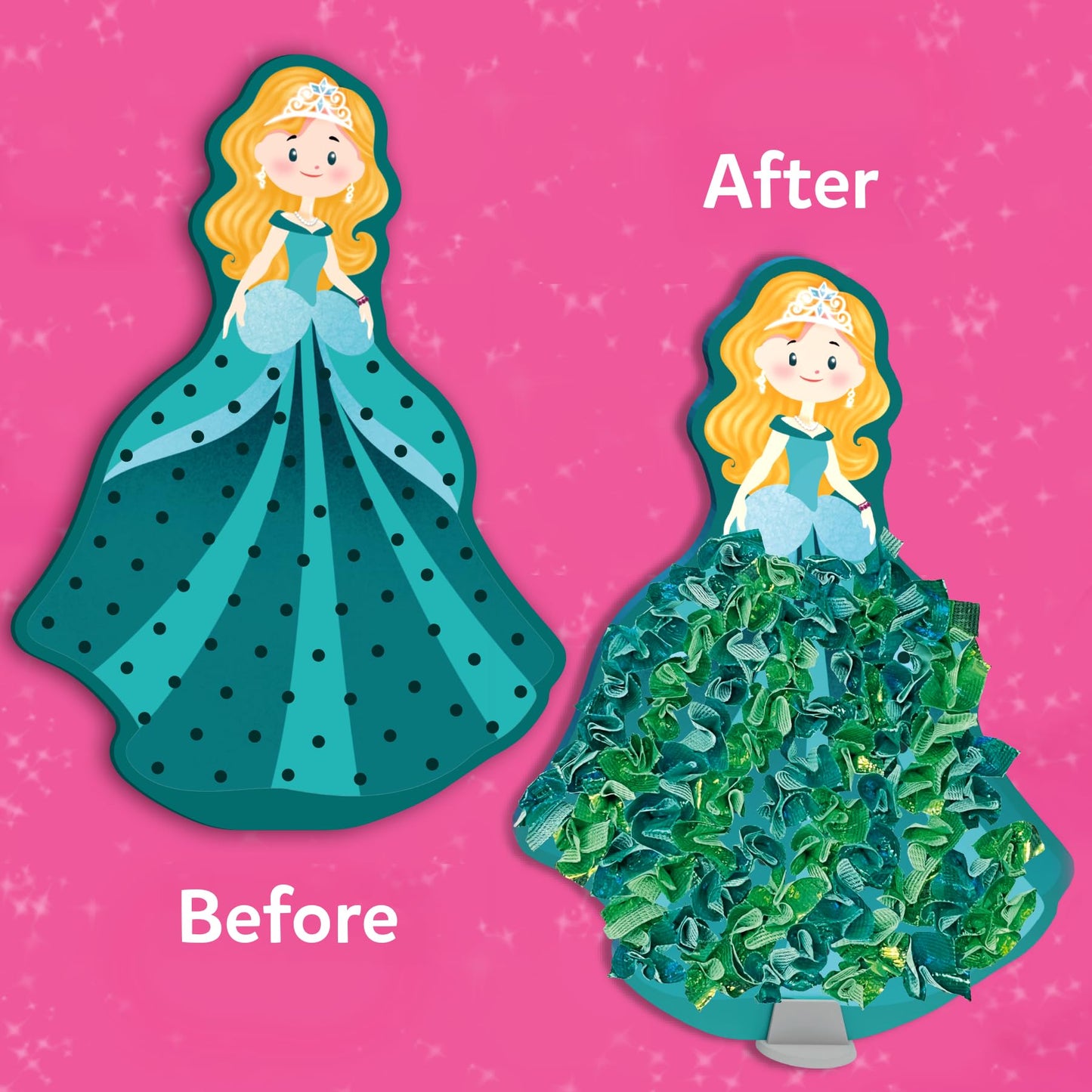 Skillmatics Poke-in Art - Magical Princesses, Mess-Free Fun for Kids, DIY Sewing Craft Kits, Creative Activity, Easter Gifts for Girls & Boys Ages 4, 5, 6, 7, 8, 9