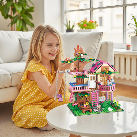 CSNRHG Dream Tree House Friends Building Set Friends Construction Educational Toy 504 Pieces Gifts for Girls Teens Kids Adults Ages 6+