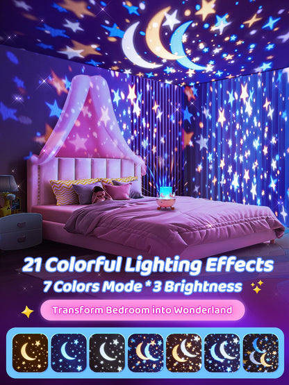 【Gift box】Sensory Toys for Babies Baby Girl Gift,15 Films+10 White Noise Baby Night Light Kids Night Light Projector,1200mAh+Remote Princess Christening Gifts for Girls Toys for 3 Year old Girls