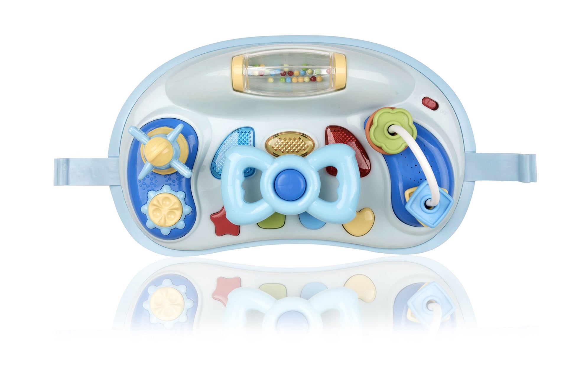 Babyco baby walker with lights and music, featuring a colorful plastic frame and a padded seat for toddler mobility and entertainment.