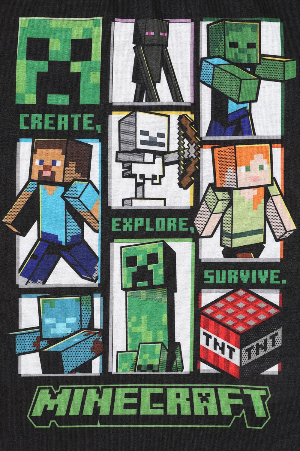 Minecraft Boys Girls Long Gaming Kids Pyjama Set (11-12 Years) Black
