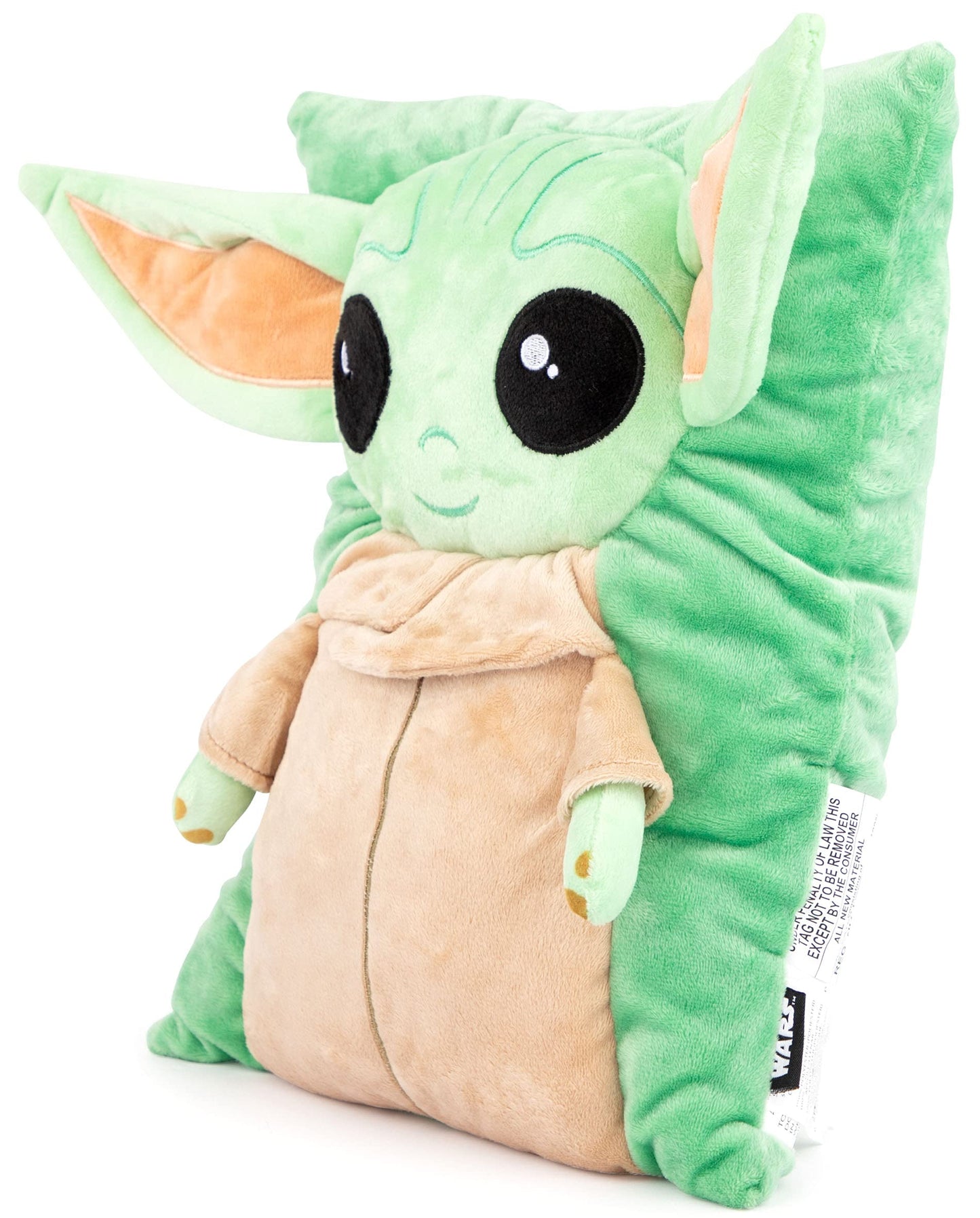 Jay Franco Star Wars The Mandalorian Grogu Baby Yoda Plush Snuggle Pillow - Super Soft 3D Bed Cushion