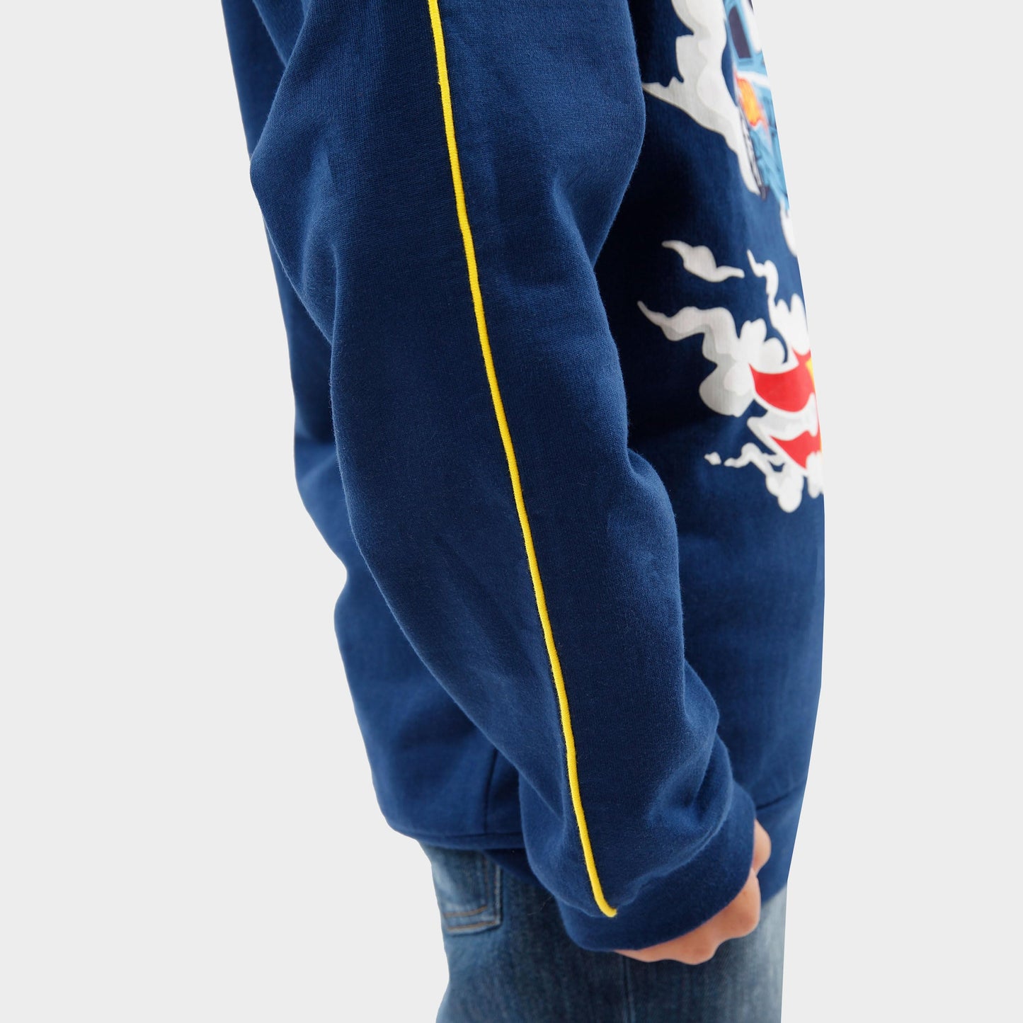 Hot Wheels Boys Blue Hoodie, 6-7 Years, Long Sleeve, Hooded Neck, Pullover Sweater, Hot Wheels Car Design, Twin Duction Slogan, 100% Cotton, Boys' Clothing, 3-13 Years
