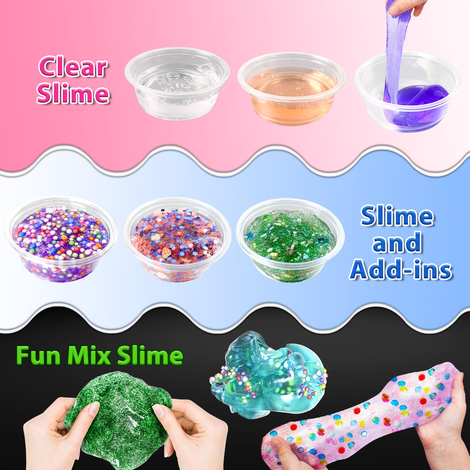 24-pack YOPINSAND DIY slime kit with clear slime, foam balls, glitter, and add-ins for kids ages 3-12.