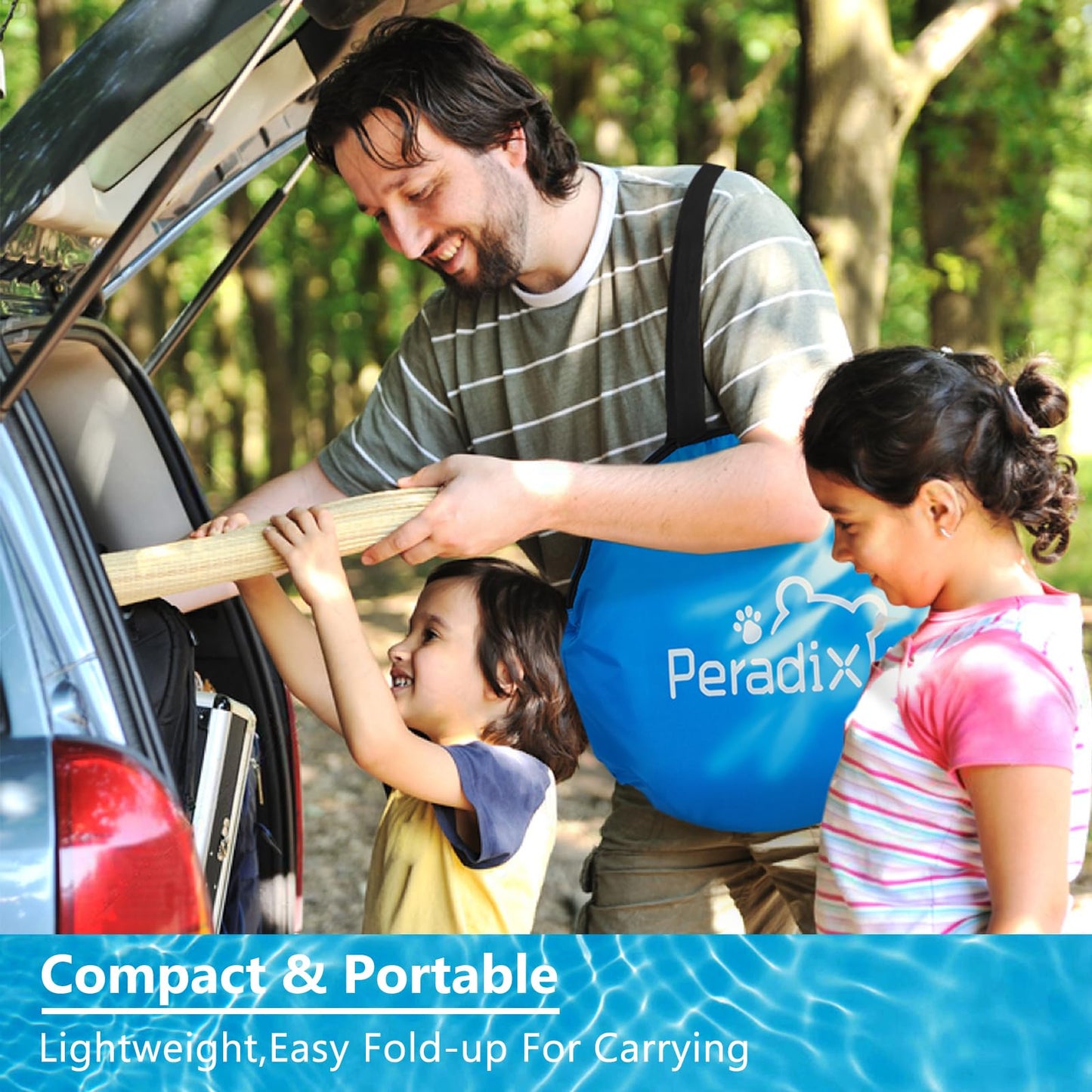 Peradix Splash Pool, 4-in-1 Baby Beach Tent with UV Sun Shelter Canopy & Mosquito Net, Portable Pop-Up Infant Ball Pit Tent, Toddler Wading Pool for Kids & Pets