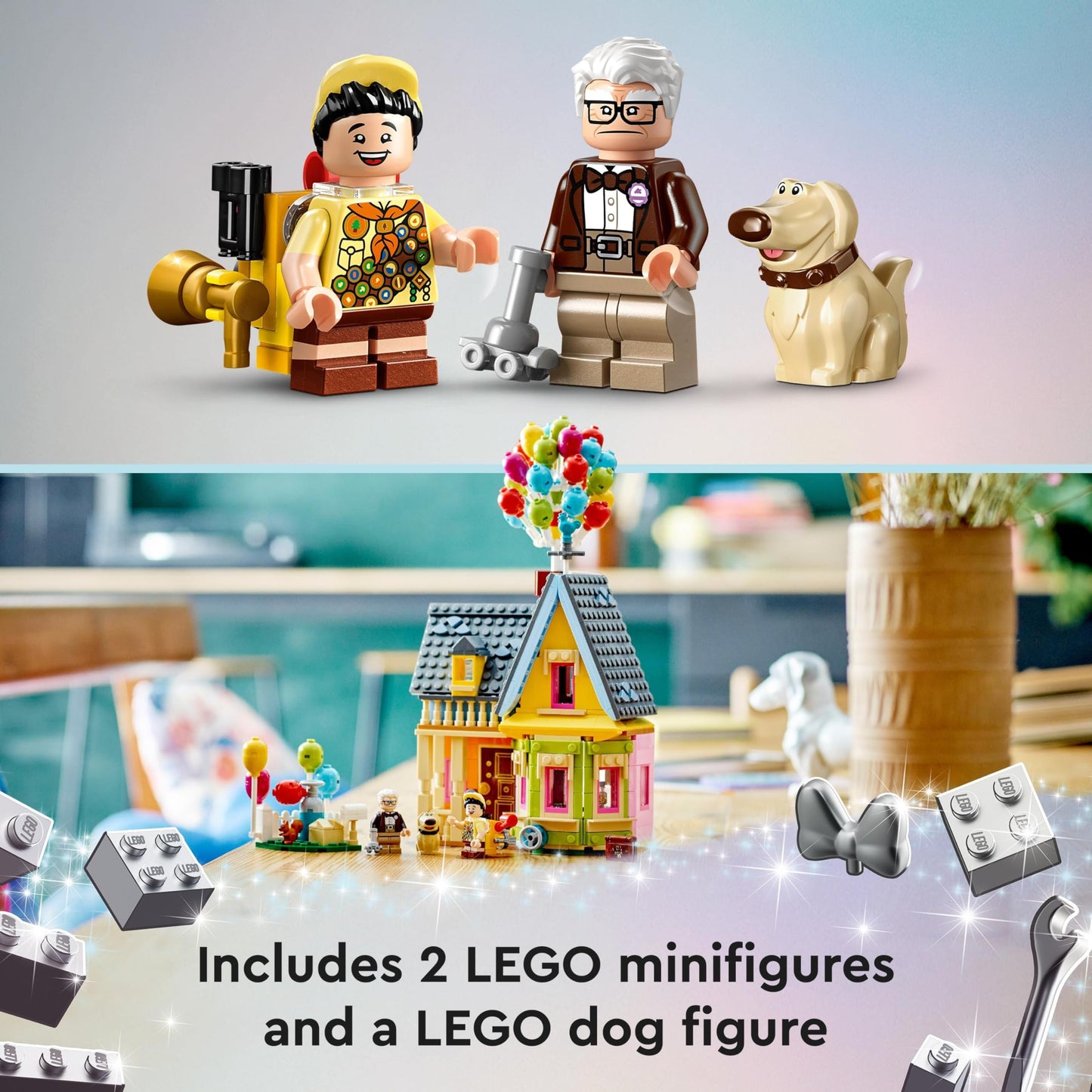 LEGO Disney and Pixar ‘Up’ House Buildable Toy with Balloons, Carl, Russell and Dug Figures, Collectible Model Set, Iconic Gift Idea for Kids, Girls & Boys 43217