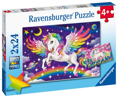 Ravensburger Unicorn & Pegasus 2x 24 Pieces Jigsaw Puzzles for Kids Age 3 Years Up - Gifts for Toddlers