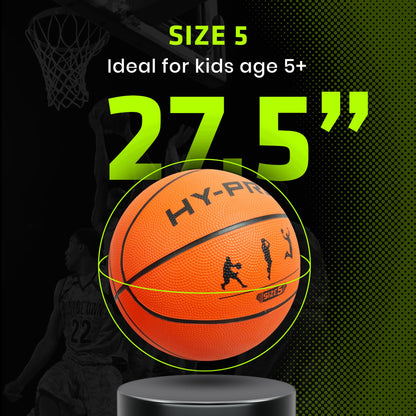 Hy-Pro Basketball Size 5 – Basketball Ball with Durable Rubber Compound, High Bounce, Pimpled Grip for Enhanced Control, Recreational Ball for Home and Court Play, Outdoor Indoor Basket Ball, Tan