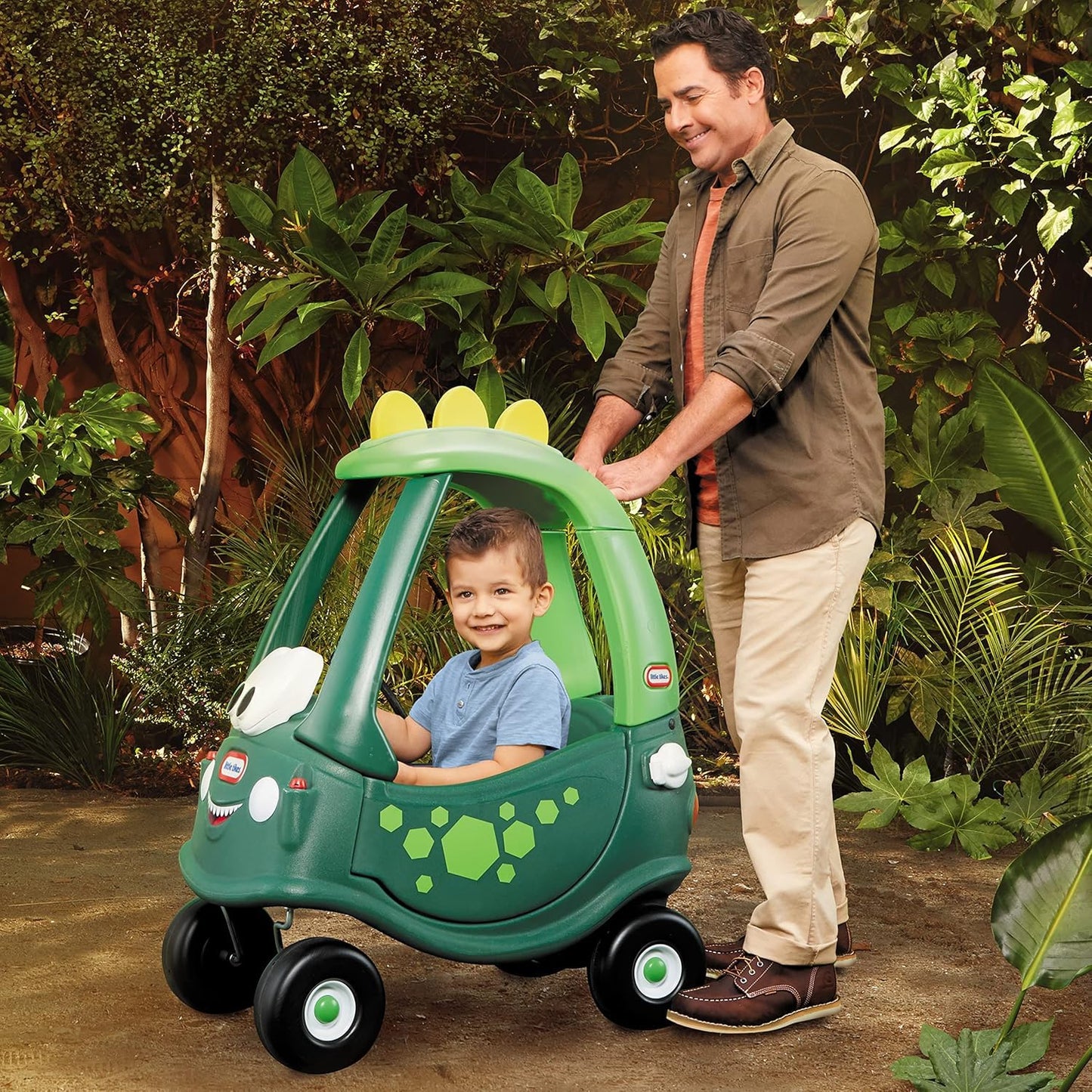 little tikes Cozy Coupe Dino - Ride On for Kids with Real Working Horn, Clicking Ignition Switch, & Fuel Cap - For Kids 18 Months - 5 years