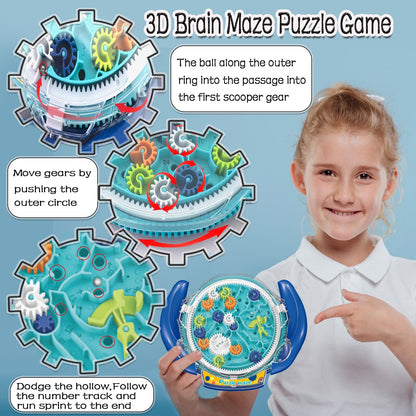 JRD&BS WINL 3D Brain Maze Game Brain Teaser Game for Kids Fidget Toy for All Age Educational Puzzle Toys for Boys and Girls Birthday Gifts for Kids Toys for Age 6-12 Year Old Puzzle Maze (Blue)
