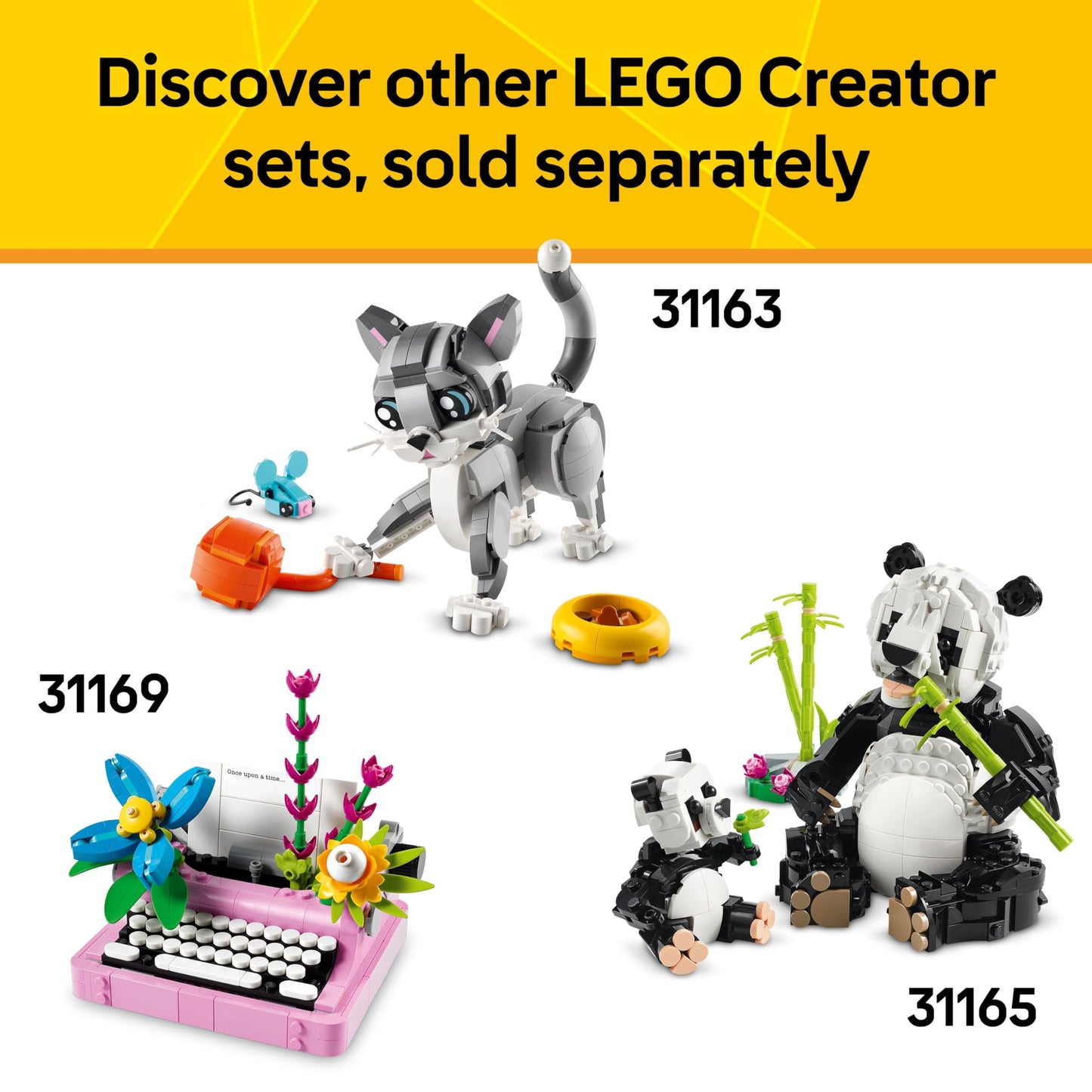 LEGO Creator 3in1 Wild Animals set featuring a pink flamingo toy with detailed wings and a creative design for kids.