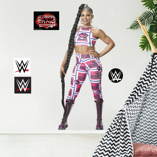 WWE Wall Sticker - Bianca Belair Wrestler Wall Decal + Bonus Decals Wrestling Art (120cm Height)