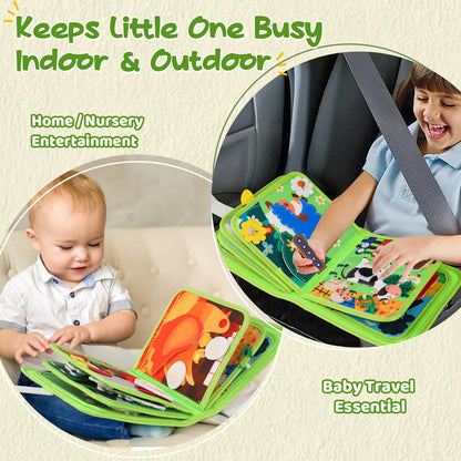 LZDMY Baby Toys Busy Book for 1 2 3 Year Olds, 20 in 1 Toddlers Montessori Farm Busy Books Travel Toys, Sensory Activity Book Busy Board Educational Toy, Boys Girls Birthday Gift
