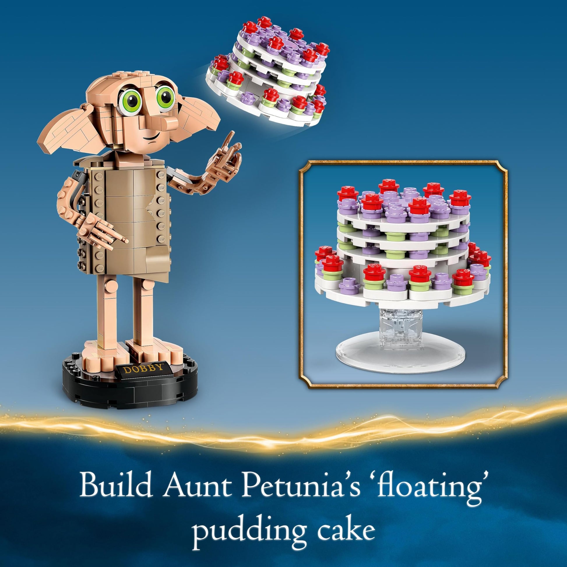 LEGO Harry Potter Dobby the House-Elf building toy set with movable figure, perfect for kids' bedroom decor.