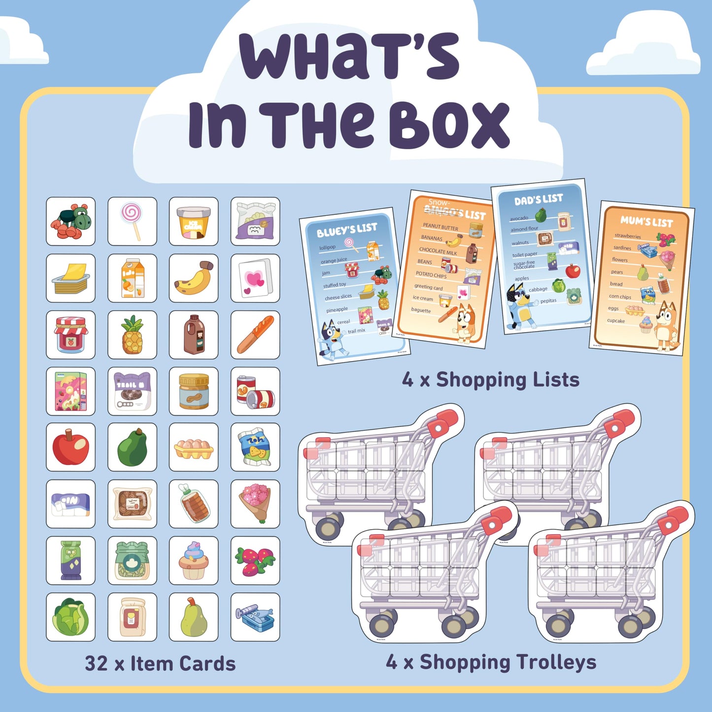 Orchard Toys Official Bluey Shopping List Matching and Memory Game for children age 3
