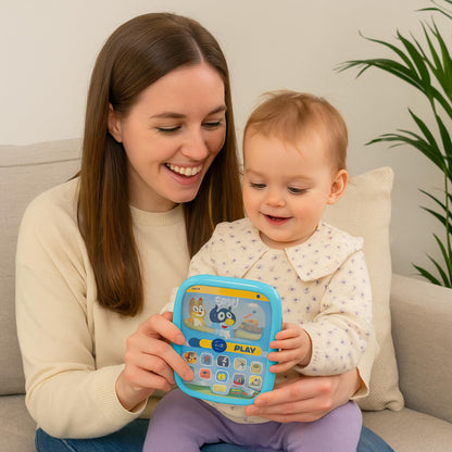 Bluey Interactive Tablet & Remote Control Toy Set – Pretend Play Phone & Learning Tablet for Toddlers – Musical Sound Buttons, Sliding Fun Features (Bluey's Tablet)