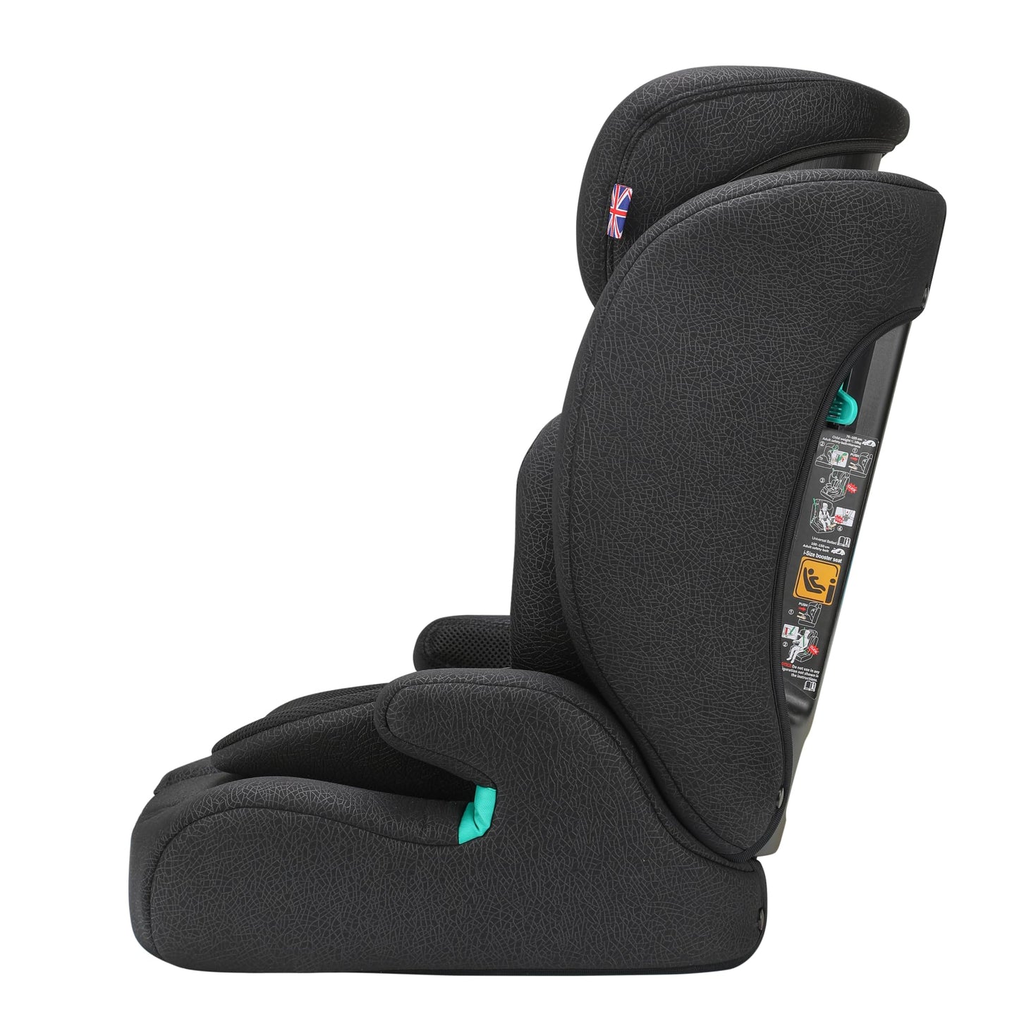Cozy N Safe Fuji i-Size 76-150cm Child Car Seat (up to 12 Years Old), Forward Facing, 3-Point seat Belt, 5-Point Harness Upto 105cm,high-Back Booster to 150cm, Side Impact Protection (Onyx)
