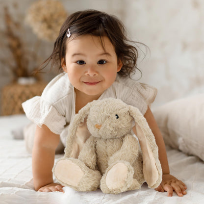 The Magic Toy Shop Plush Rabbit Bunny Teddy - Super Soft Cuddly Toy - Seated Stuffed Animal, Suitable from Birth - Great Gift for Kids & Adults for All Occasions (Beige)
