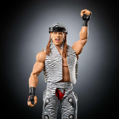 Mattel WWE Ultimate Edition Action Figure & Accessories Set, Shawn Michaels 6-inch Collectible with Swappable Heads & Hands, 30 Articulation Points, JKD31