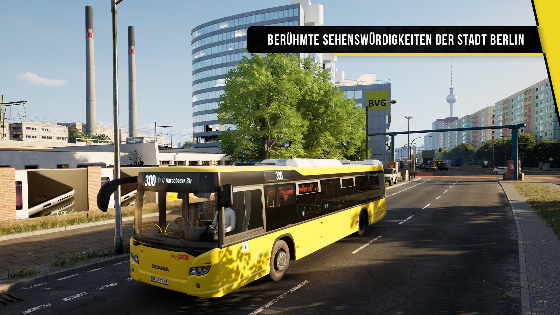 PlayStation 5 game case for The Bus by Aerosoft, featuring artwork of a bus and cityscape background.