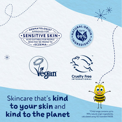 Childs Farm Bluey Berry Bubble Bath, Hair & Body Wash, and Body Moisturizer for sensitive, dry skin, suitable for all ages.