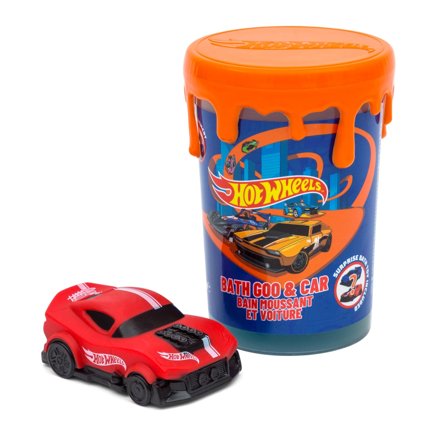 Hot Wheels Children's Bath Goo in 200ml, featuring colorful slime and a toy car for fun bath time play.