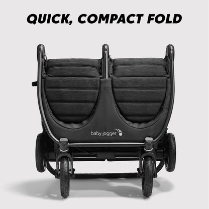 Baby Jogger City Mini GT2 Double All-Terrain Double Pushchair | Lightweight, Foldable Stroller | Opulent Black