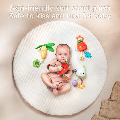 TUMAMA KIDS baby rattle sensory toy clipped to pram for infants 0-12 months, colorful and lightweight for boys and girls.